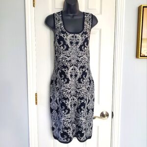 Mossimo Black and White Bodycon Patterned Dress Large